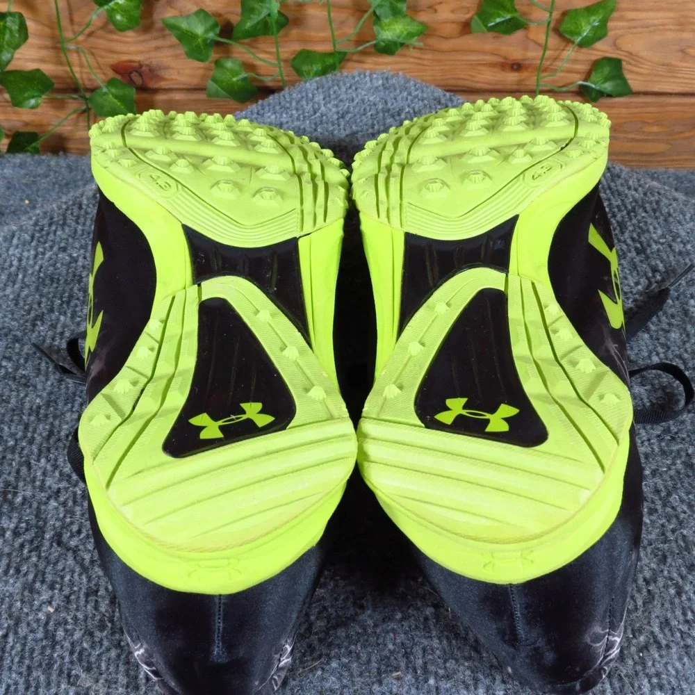 Under‎ Armour Kick Sprint Mens Track Spikes Size 14 Sprinting Black Neon Green